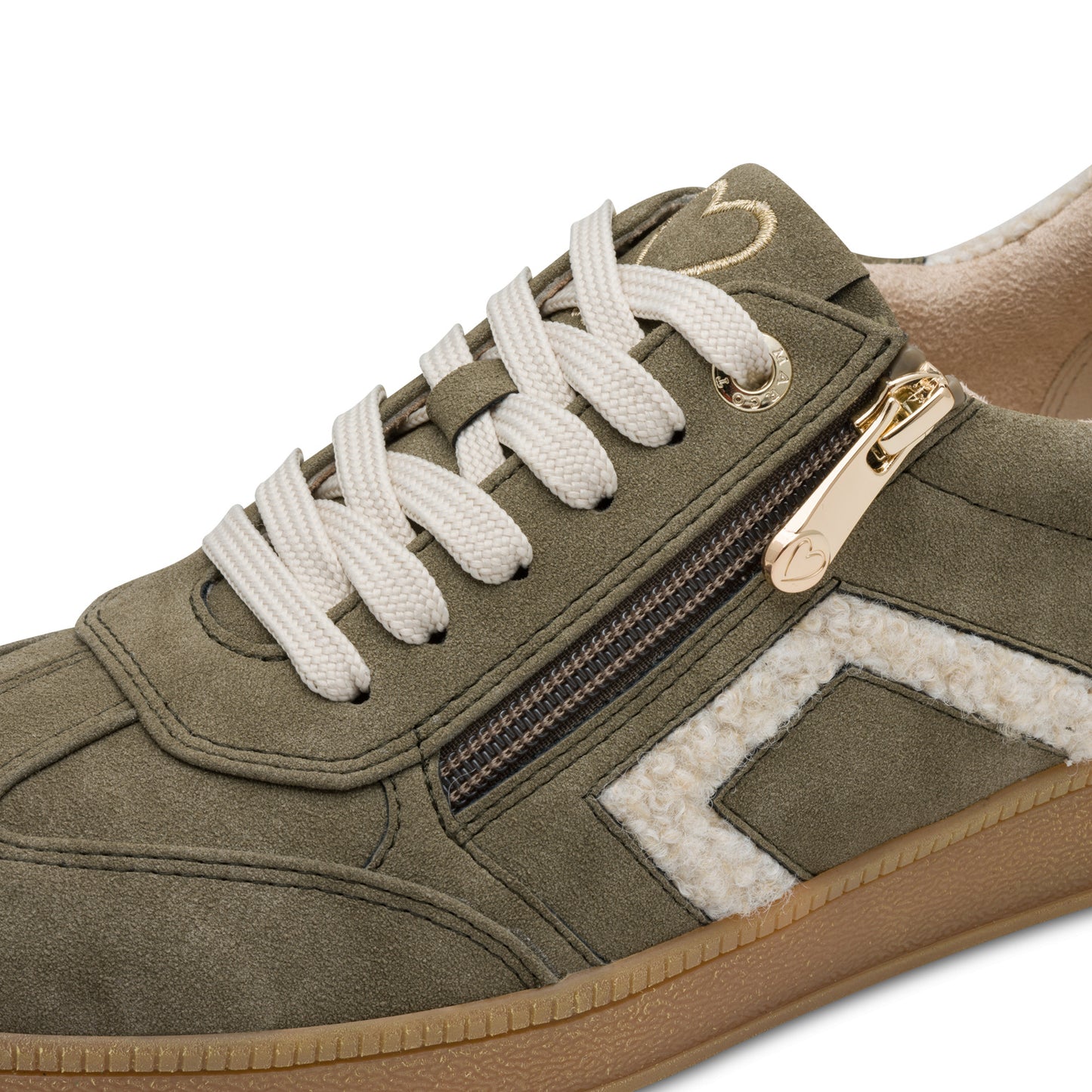 MT Khaki Fluffy Edge Trainers - Taupe Comb