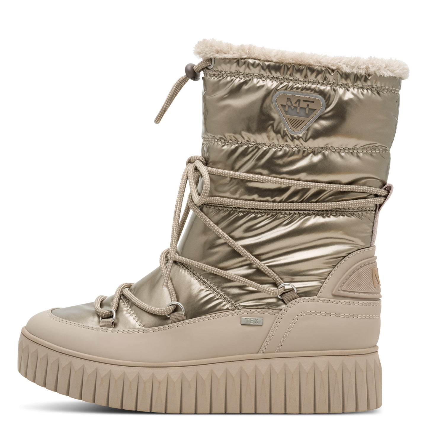 MT Quilted Hiker Boots - taupe/cream
