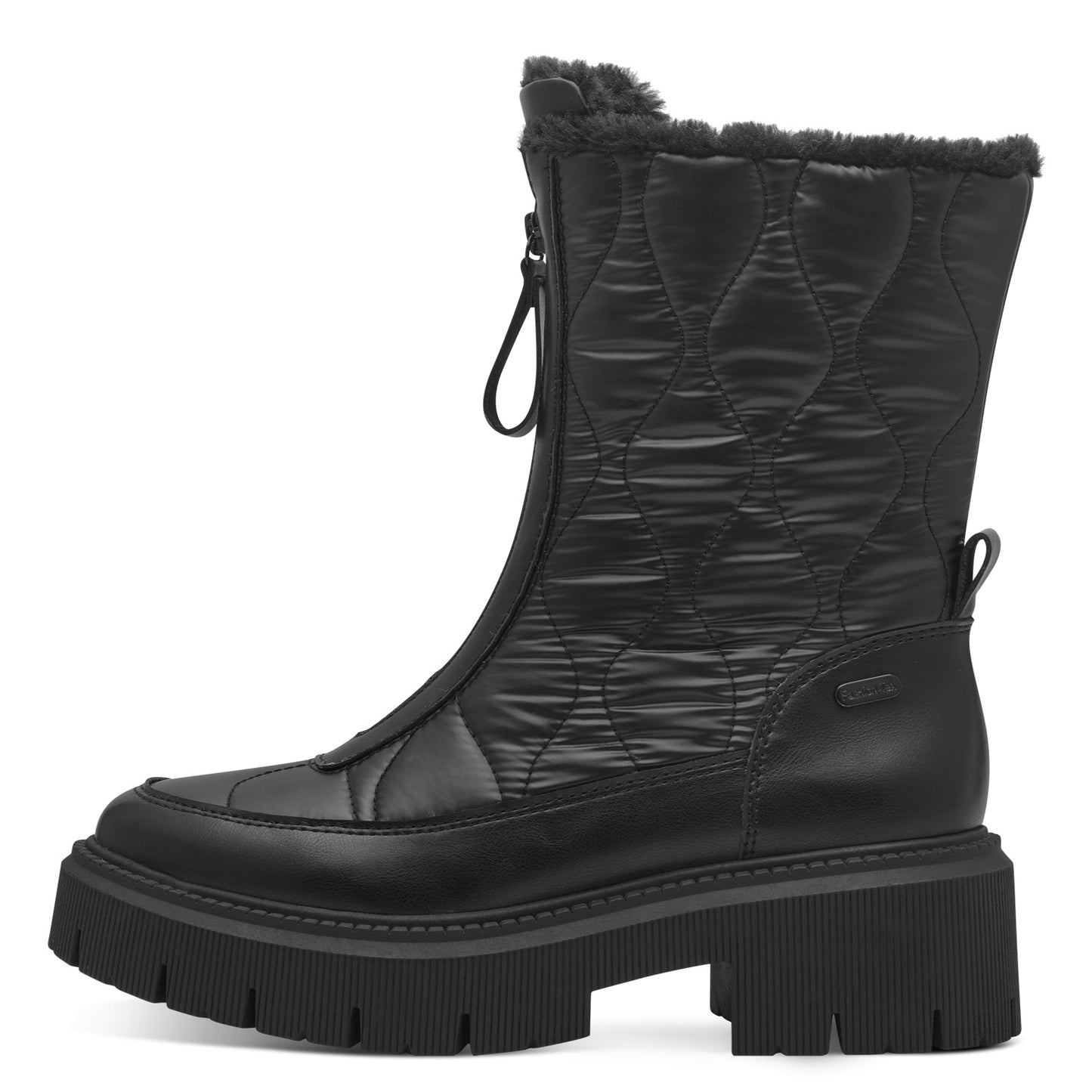 MT Front Zip Quilted Boots - Black