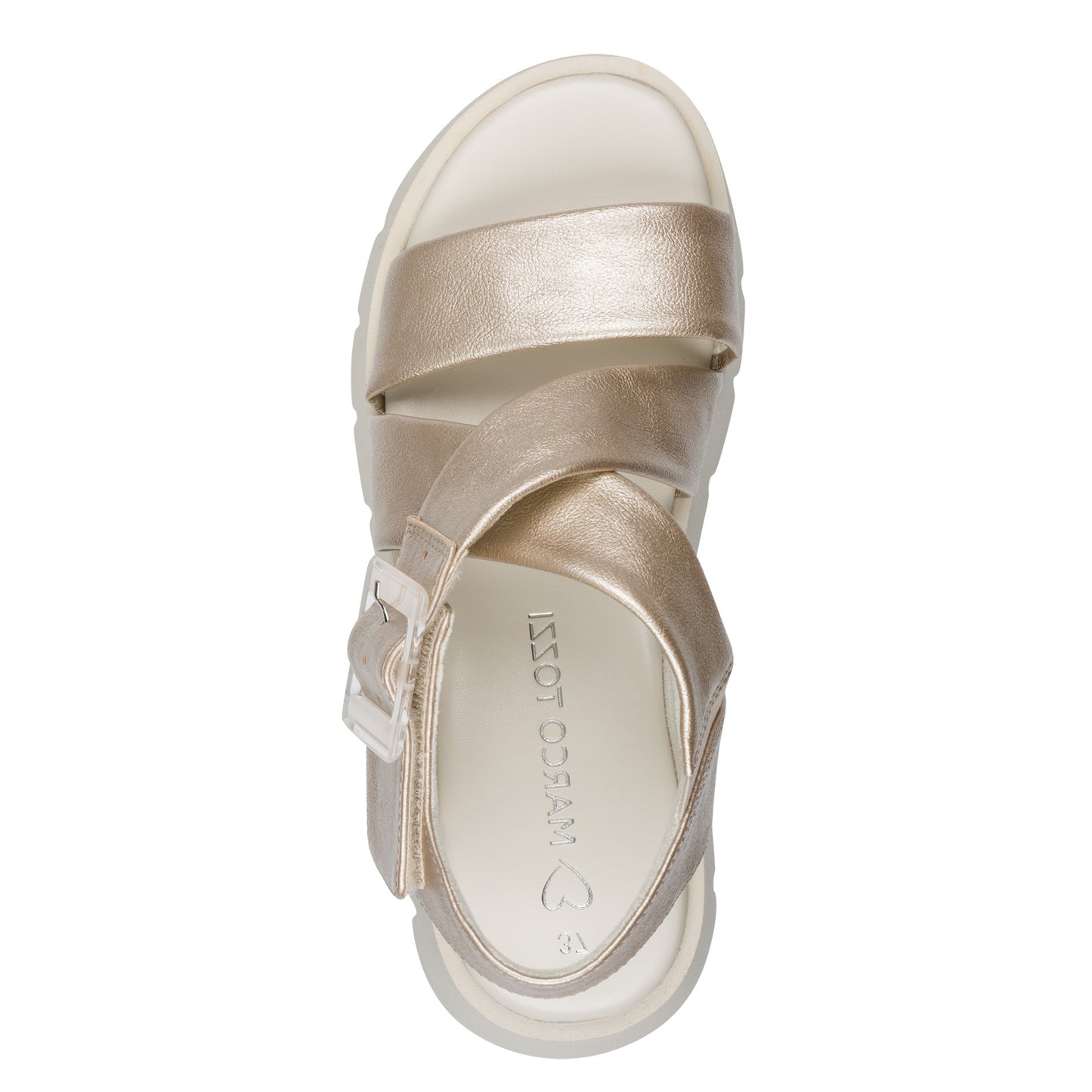 MT Chunky Cross Over Strap Sandals - Platinum
