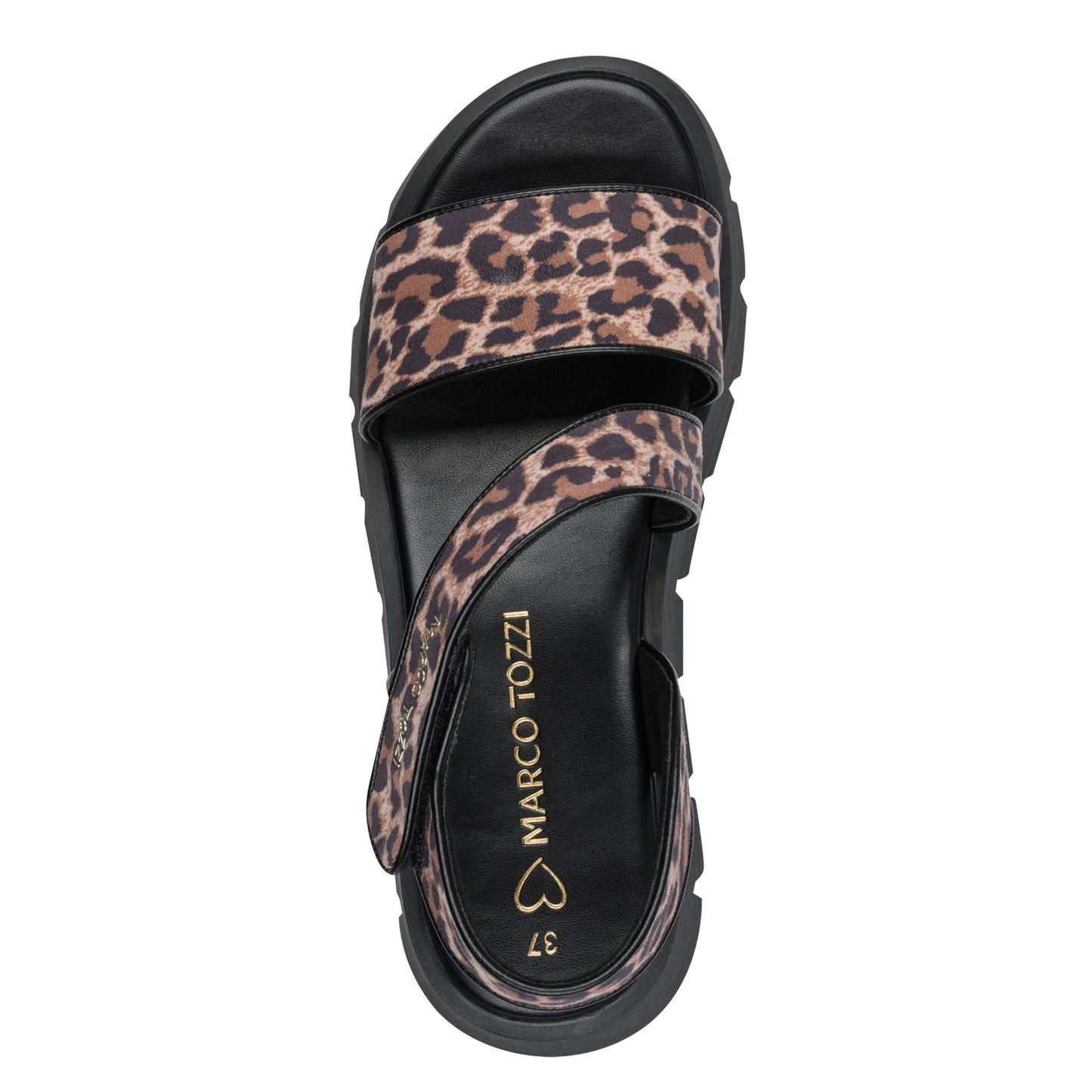 MT Animal Print Velcro Strap Sandals - Leopard Brown