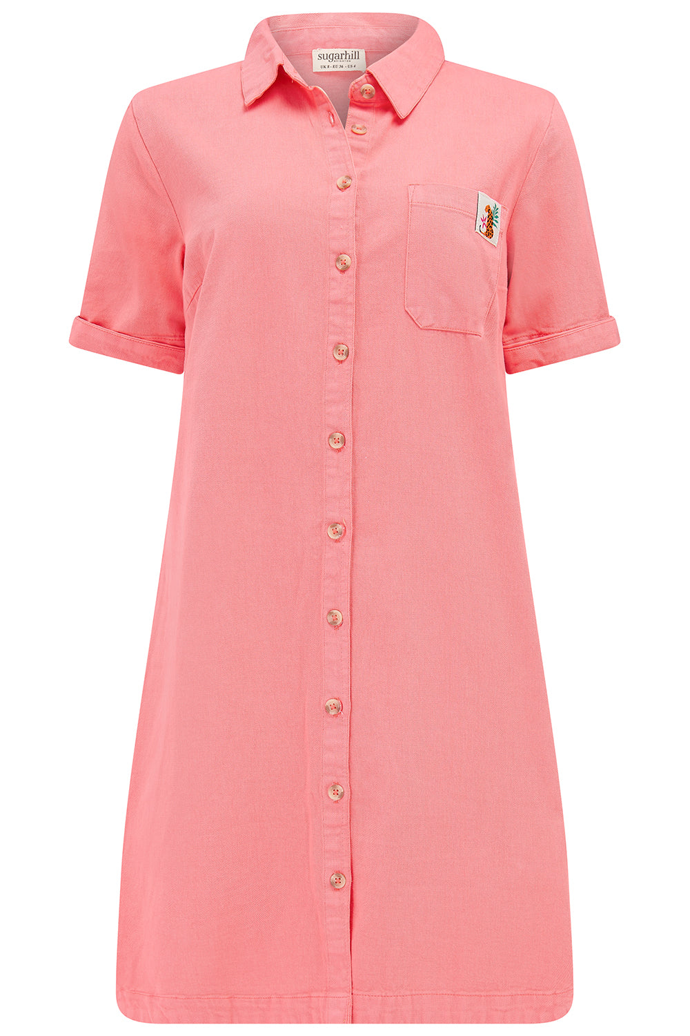 Sugarhill Brighton Zoe Mini Shirt Dress - coral