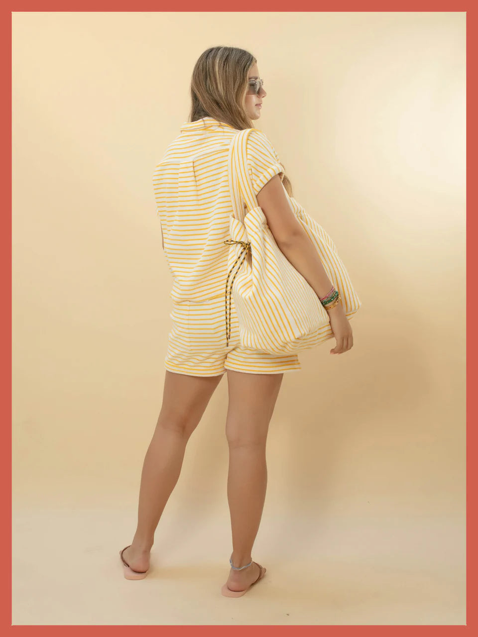 Nooki Caspian Towelling Stripe Blouse - Yellow