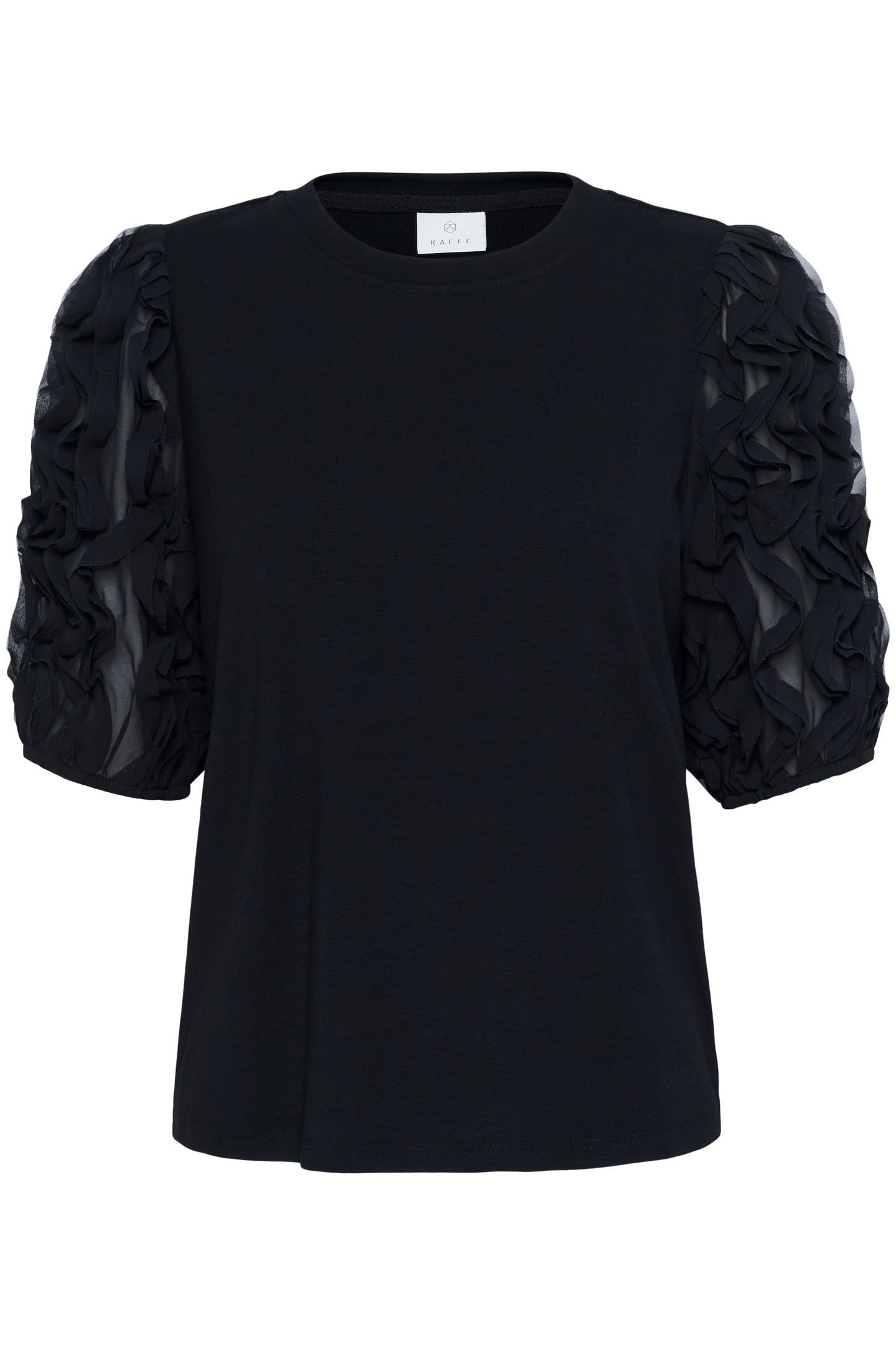 Kaffe Linda Frill Tee - black