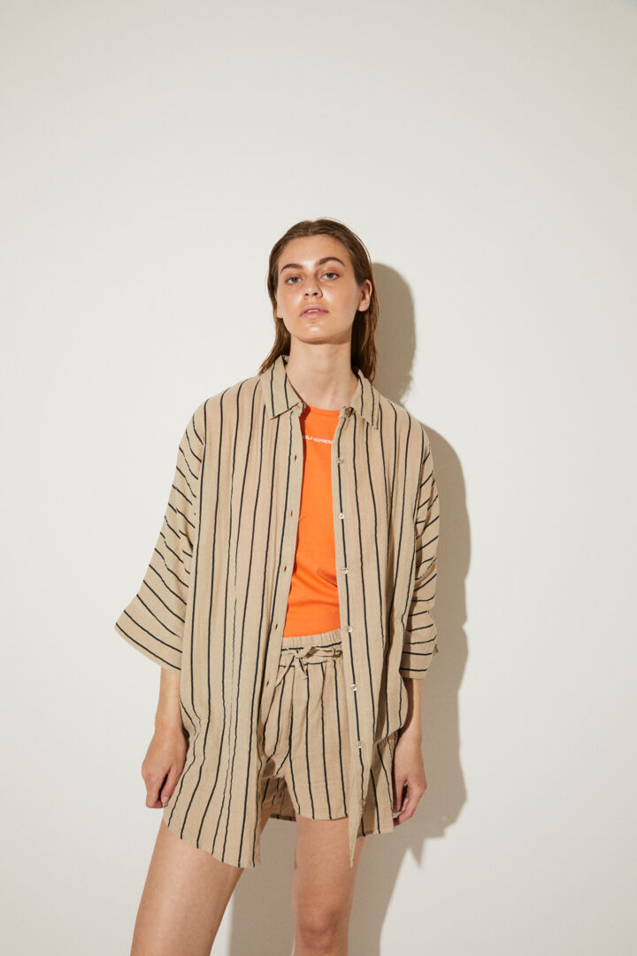 ICHI Foxa Stripped Beach Shirt