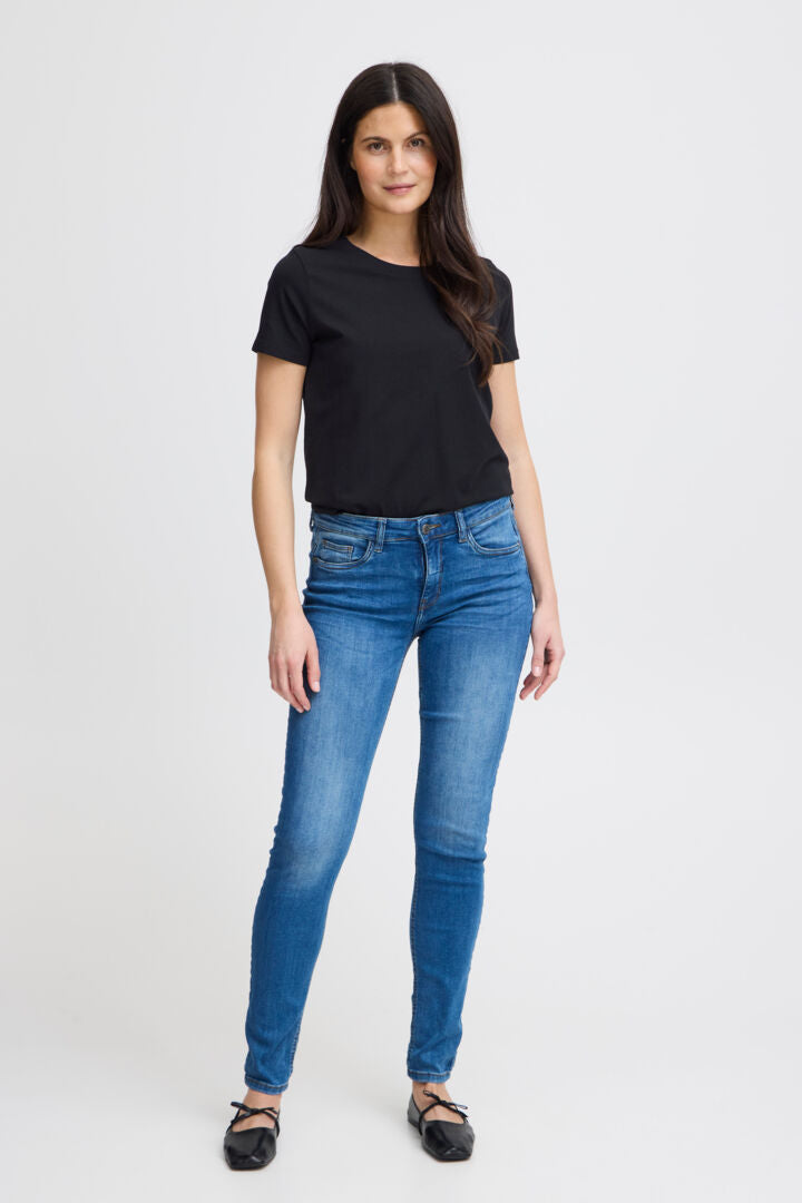 Fransa Shoulder Tee - Black