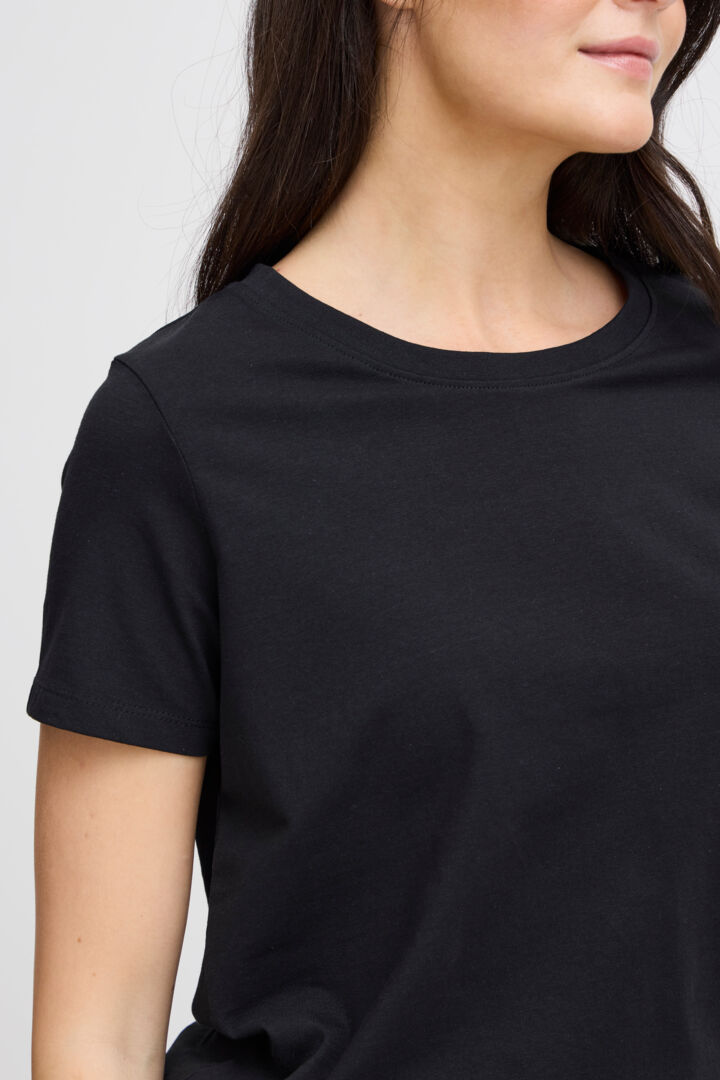 Fransa Shoulder Tee - Black