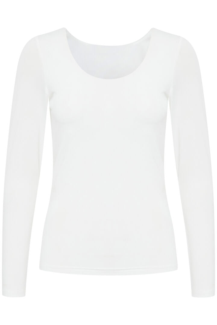 ICHI Gro Long Sleeve Blouse - White