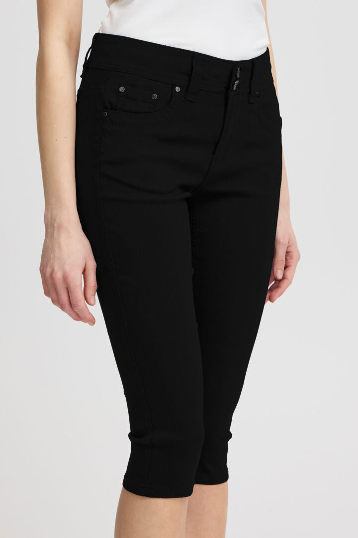 Fransa Zalin Cropped Trousers - Black