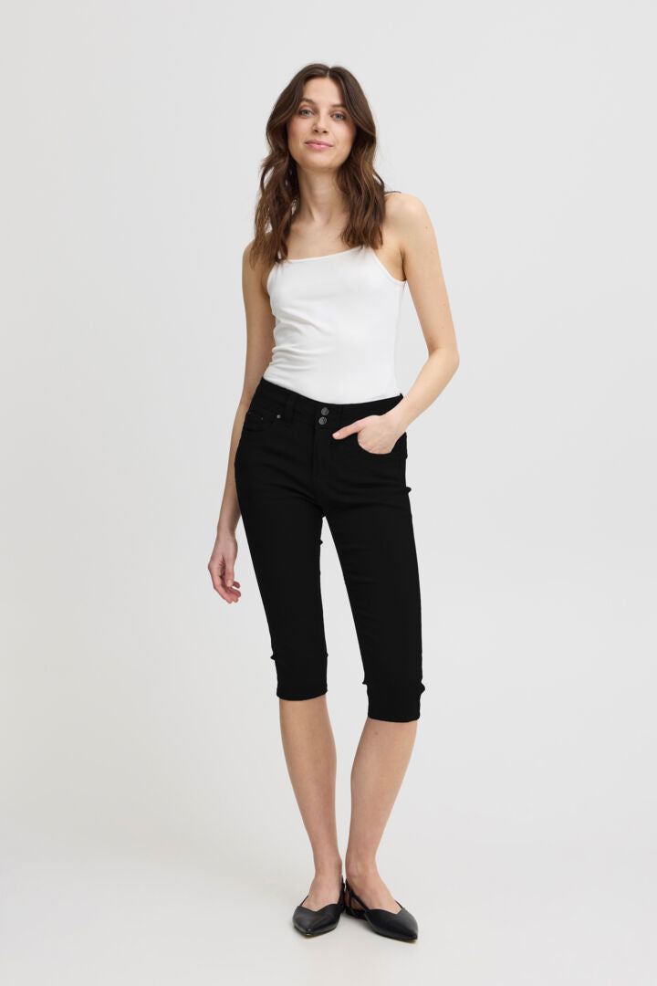 Fransa Zalin Cropped Trousers - Black