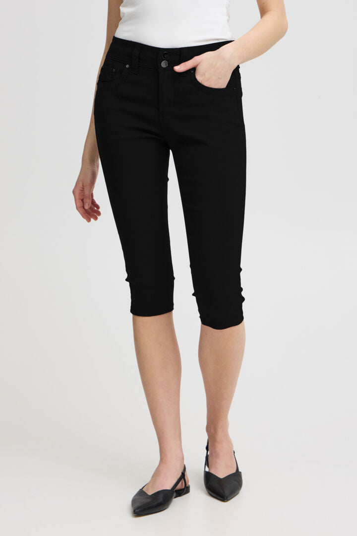 Fransa Zalin Cropped Trousers - Black