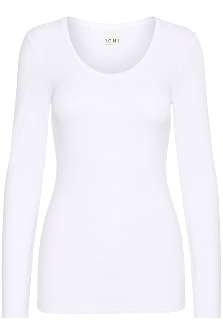 ICHI Zola Plain Basic Top - White