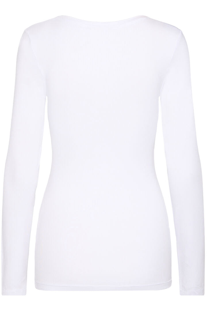 ICHI Zola Plain Basic Top - White