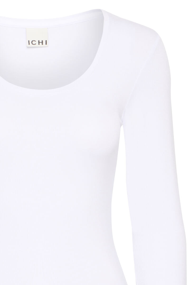 ICHI Zola Plain Basic Top - White