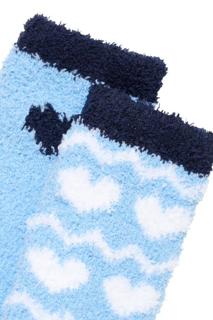 Fransa Heart Socks - Blue