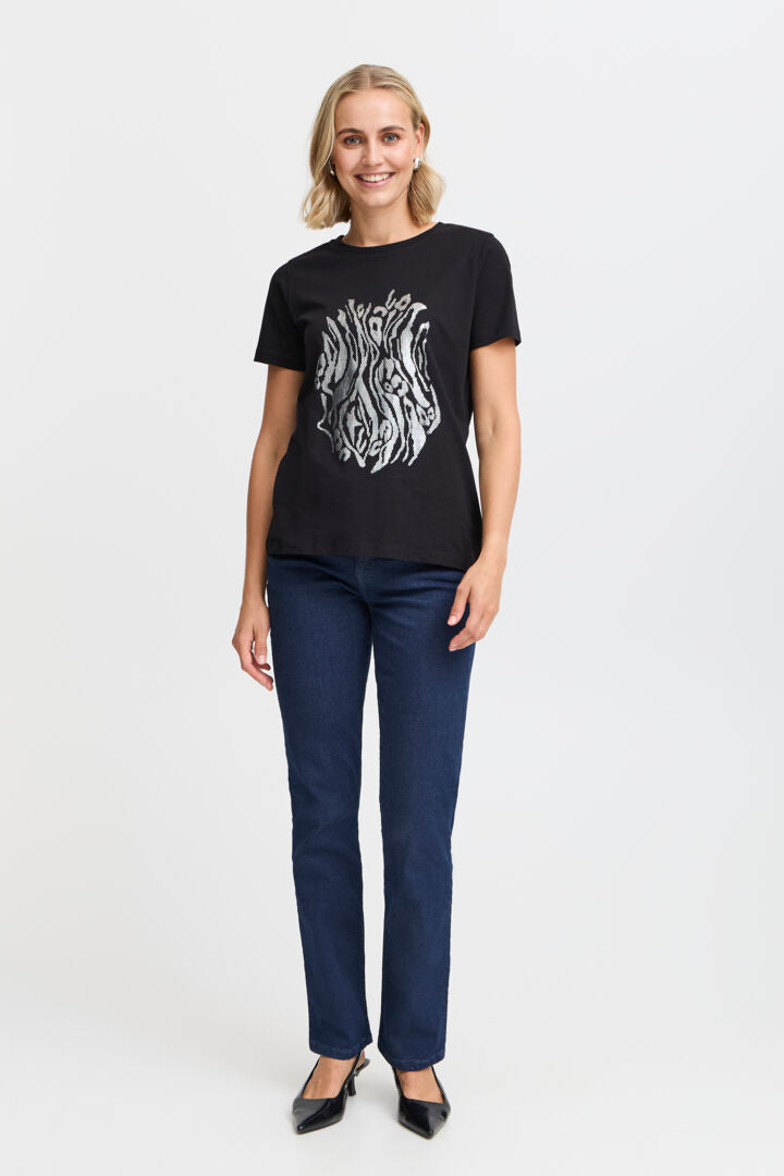 Fransa Valentina Tee - Black Mix