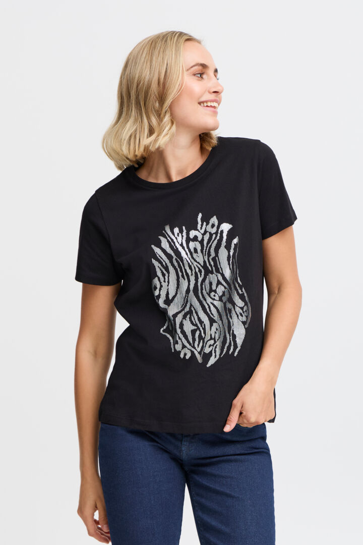 Fransa Valentina Tee - Black Mix