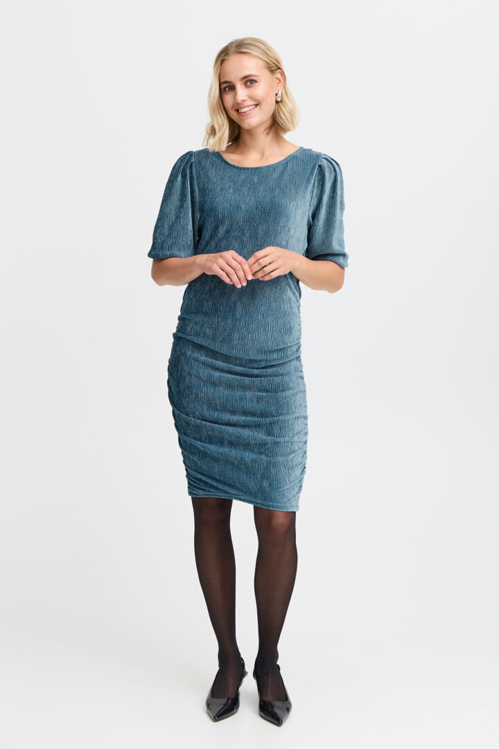 Fransa Calista Dress - Bluestone
