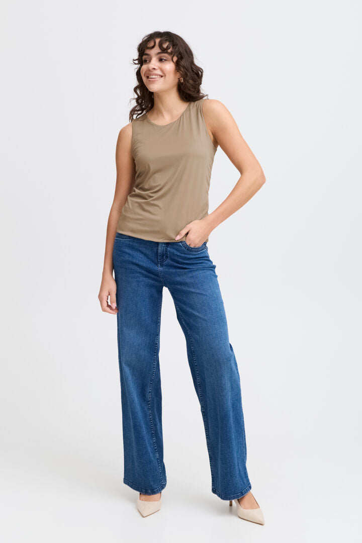 Fransa Ara Vest Top - Brindle