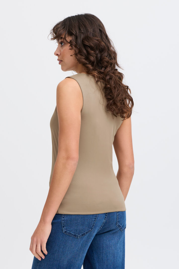 Fransa Ara Vest Top - Brindle