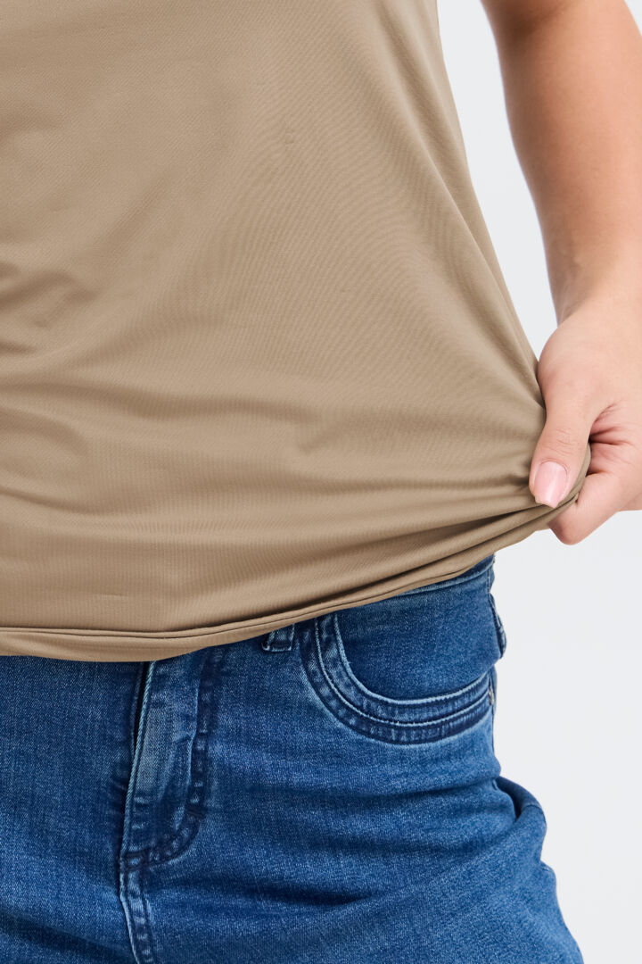 Fransa Ara Vest Top - Brindle