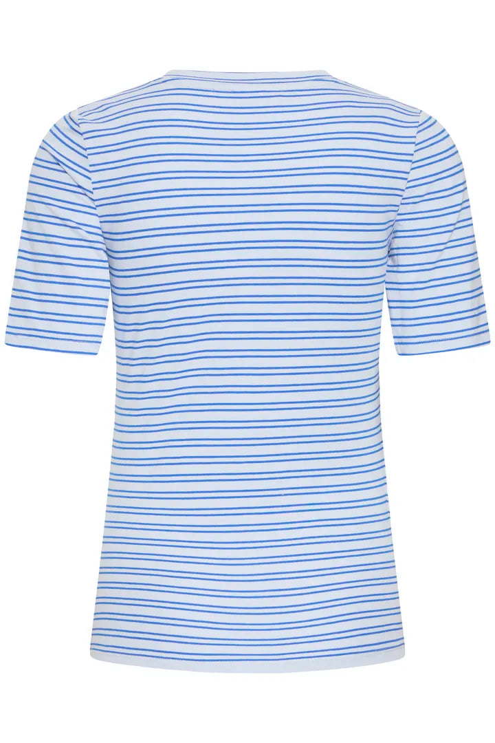 ICHI Mira V-Neck Top - Zen Blue