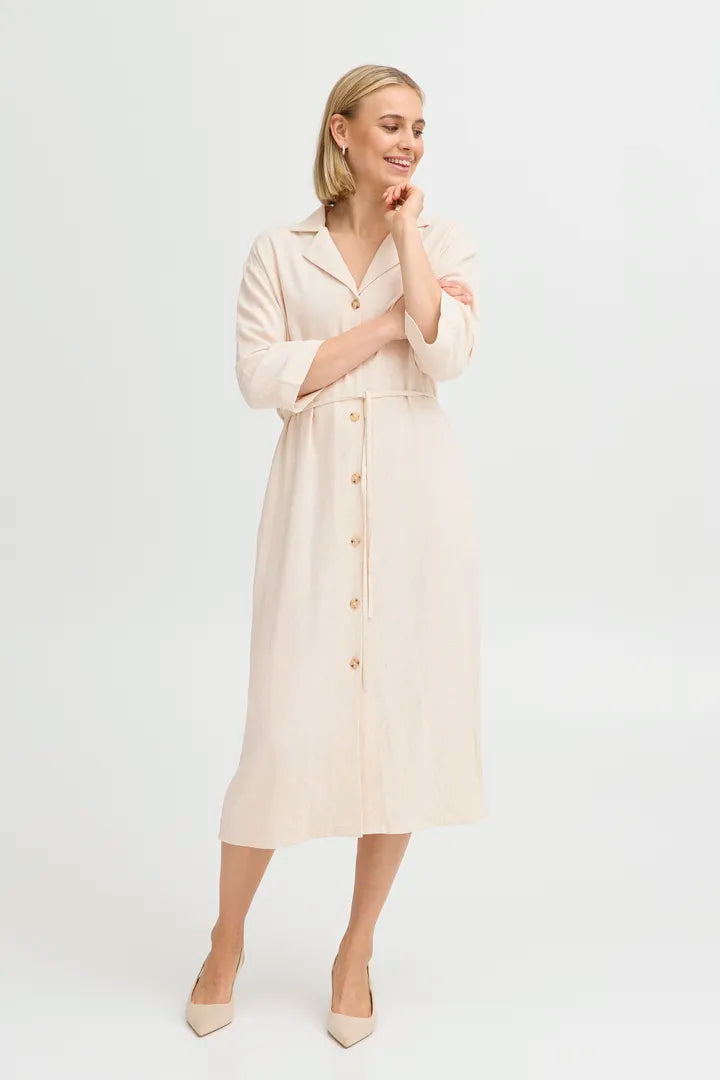 Fransa Atel Dress - Whisper White