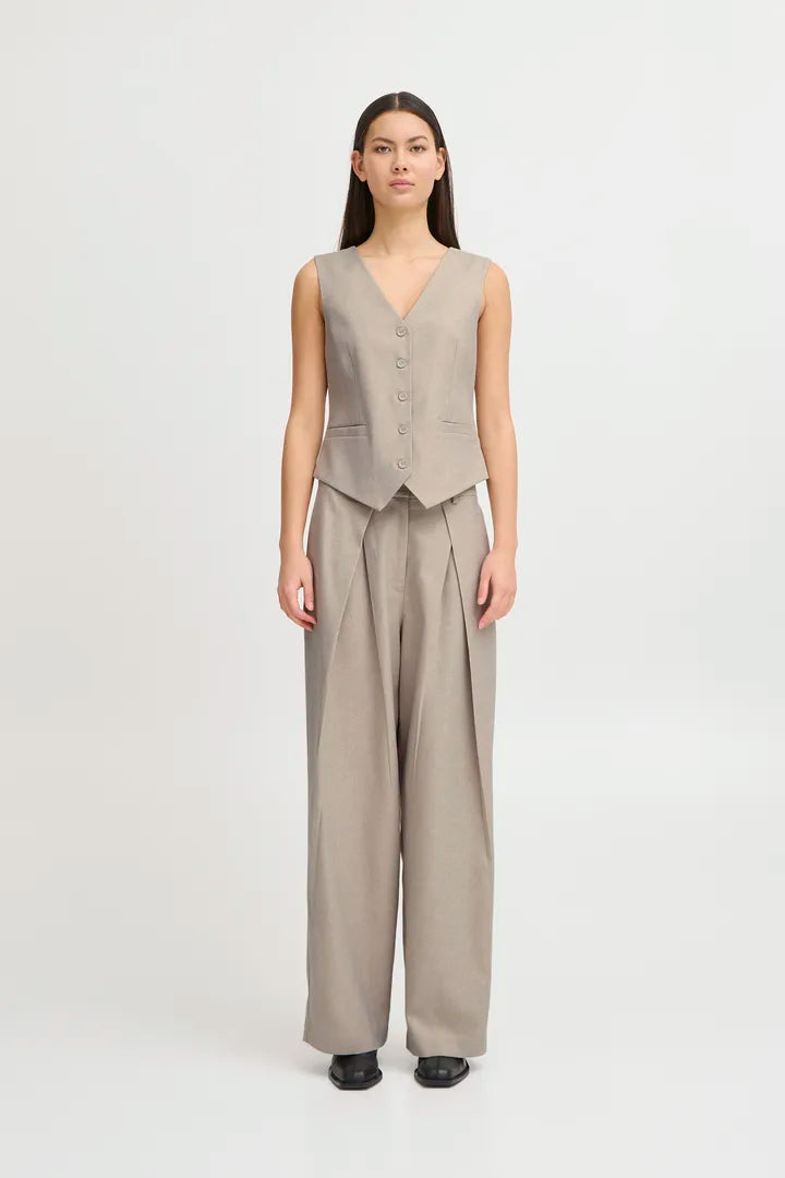 ICHI Zimmie Waistcoat - String Melange