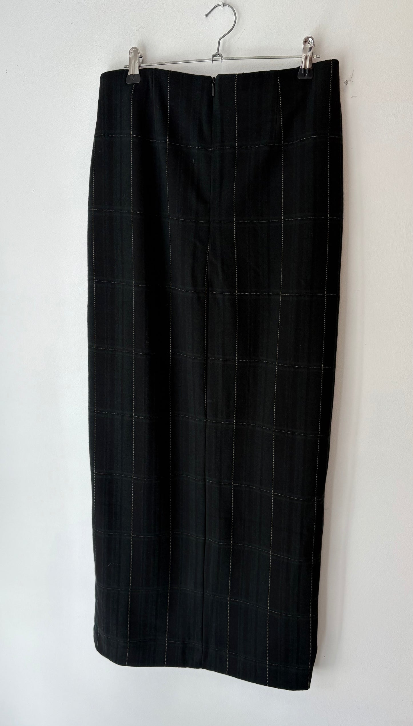 ICHI Kate Woolley Skirt - Black / Green