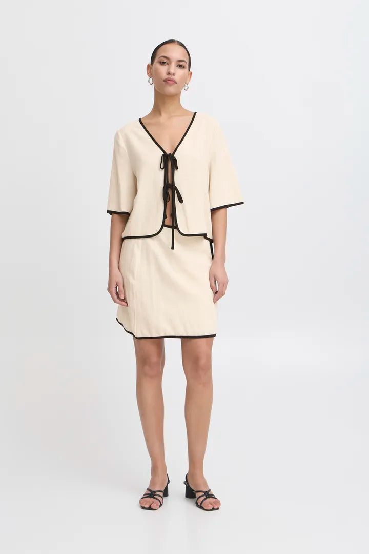 ICHI Tacita Skirt - Sandshell Melan