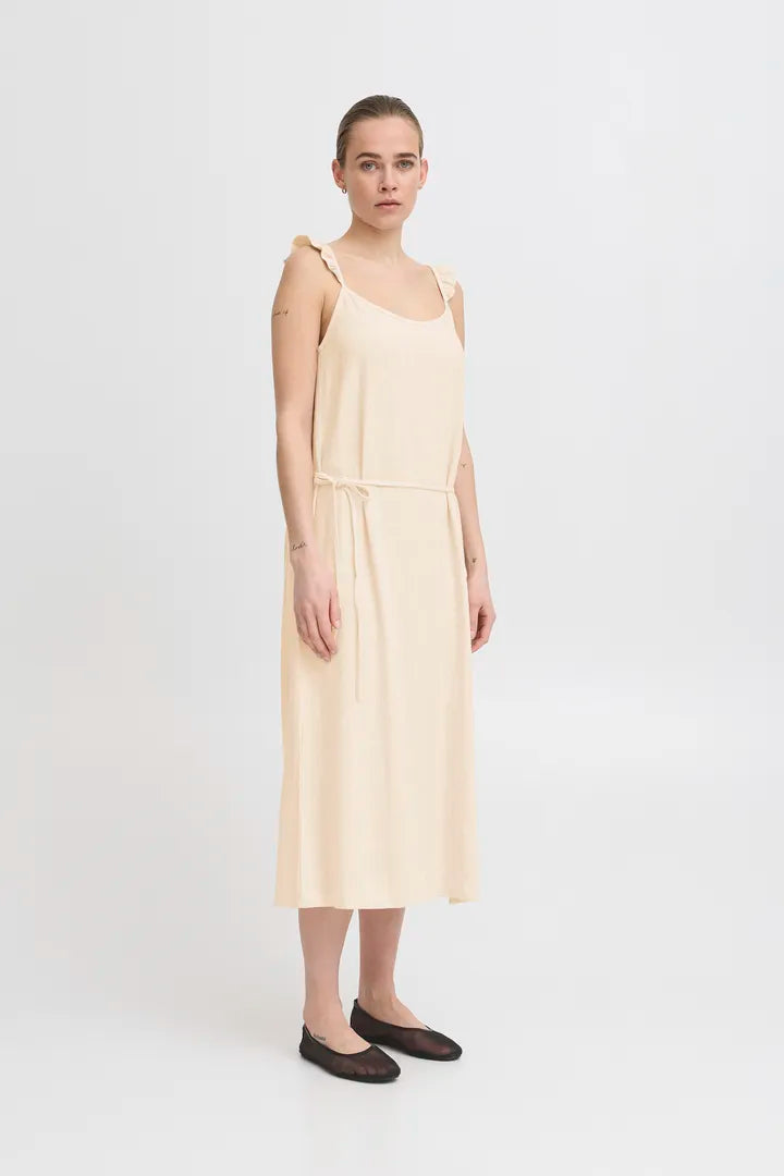 ICHI Tacita Dress - Sandshell Melan