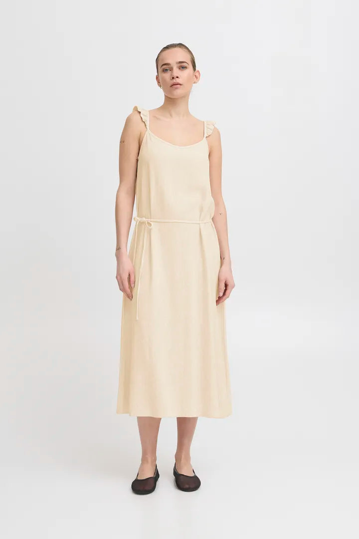 ICHI Tacita Dress - Sandshell Melan