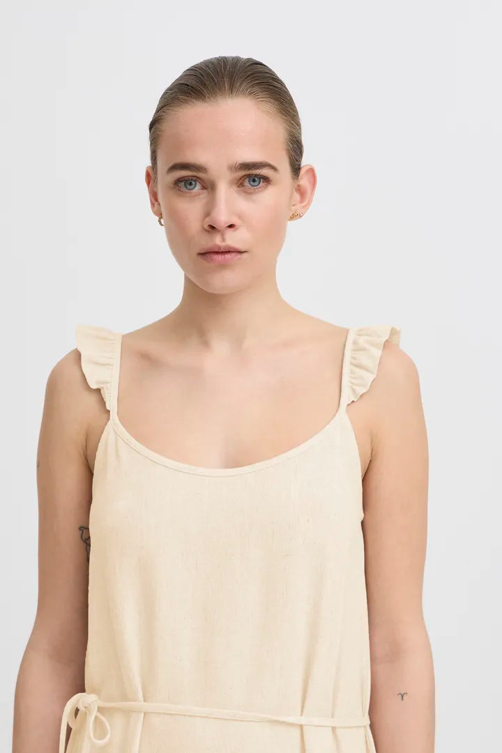 ICHI Tacita Dress - Sandshell Melan