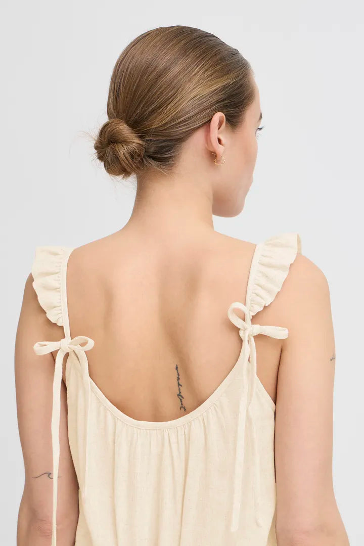 ICHI Tacita Dress - Sandshell Melan