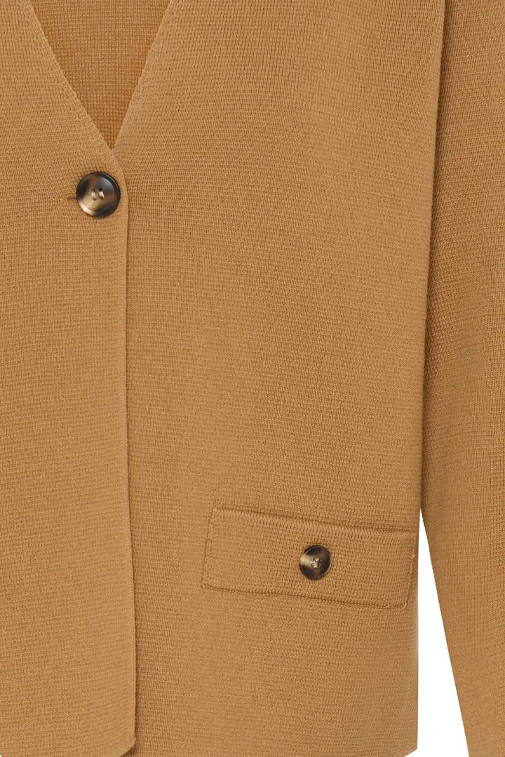 Fransa Ita Cardigan - Tobacco Brown