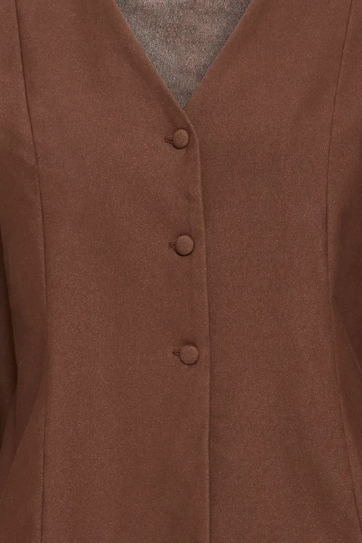 ICHI Kate Denim Jacket - Coffee