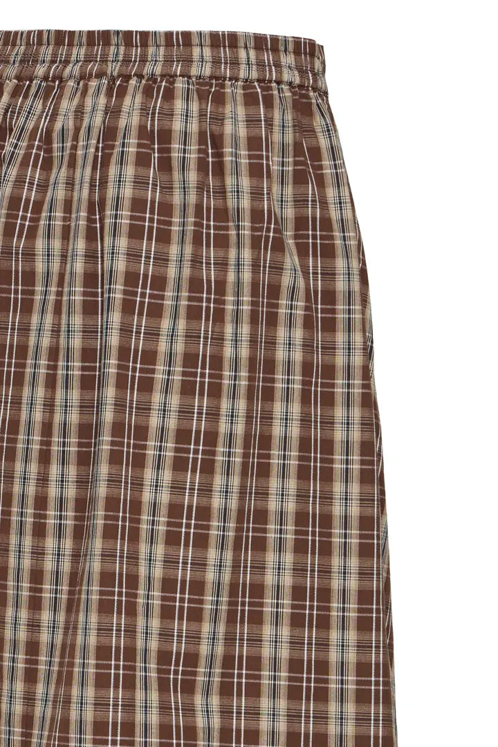 Fransa Elaras Skirt - Hot Fudge Check