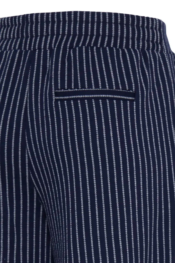 ICHI Manse Stripe Trousers - Maritime Blue