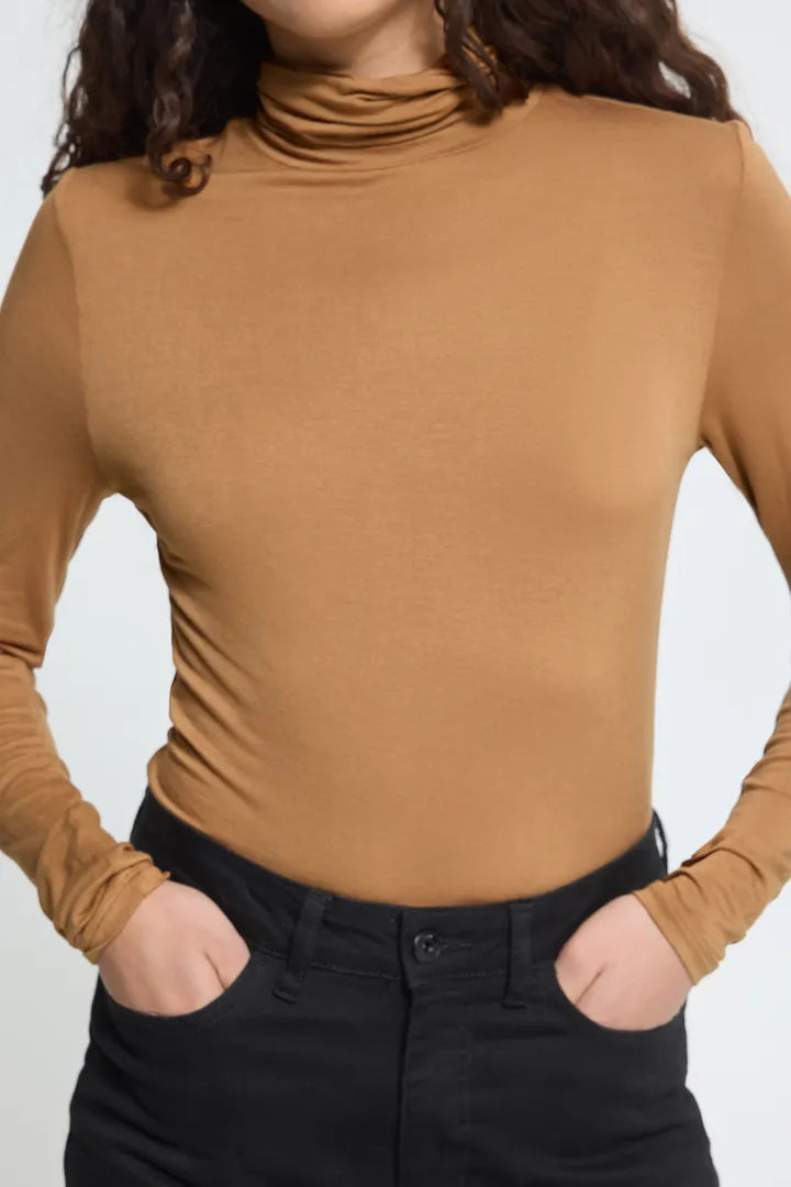 ICHI Philuca Long Sleeve Polo - Toasted Coconut