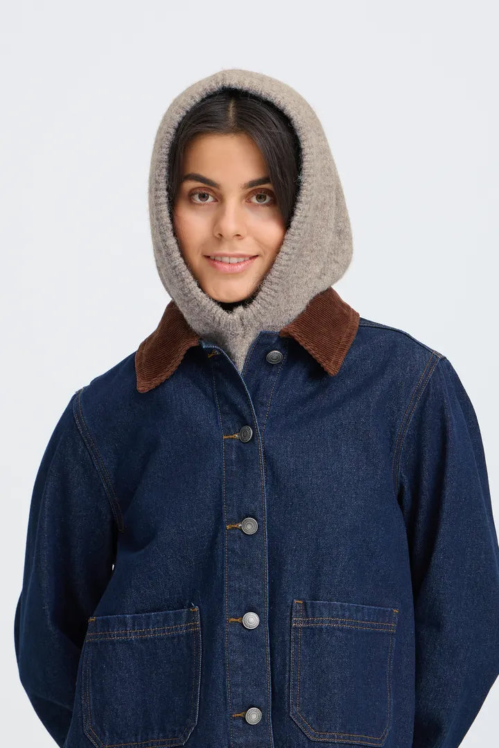 Fransa Inga Balaclava Hat - Driftwood