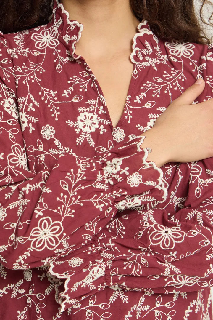 ICHI Fulia Shirt - Zinfandel