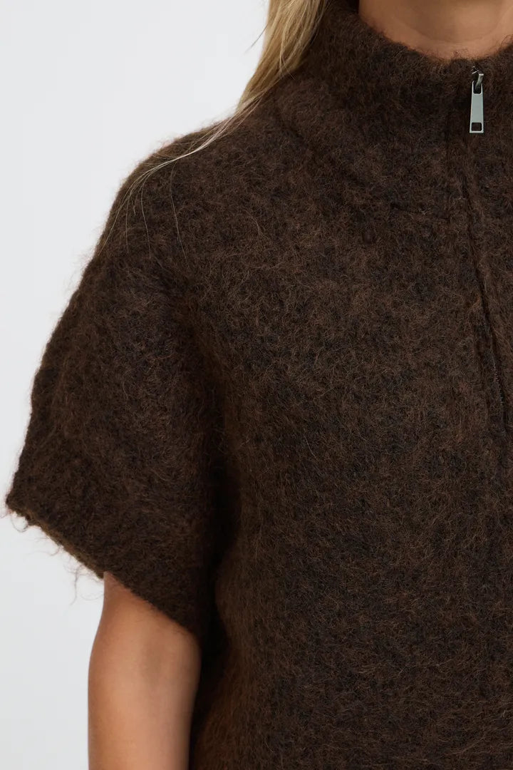 Fransa Naelle Waistcoat - Hot Fudge