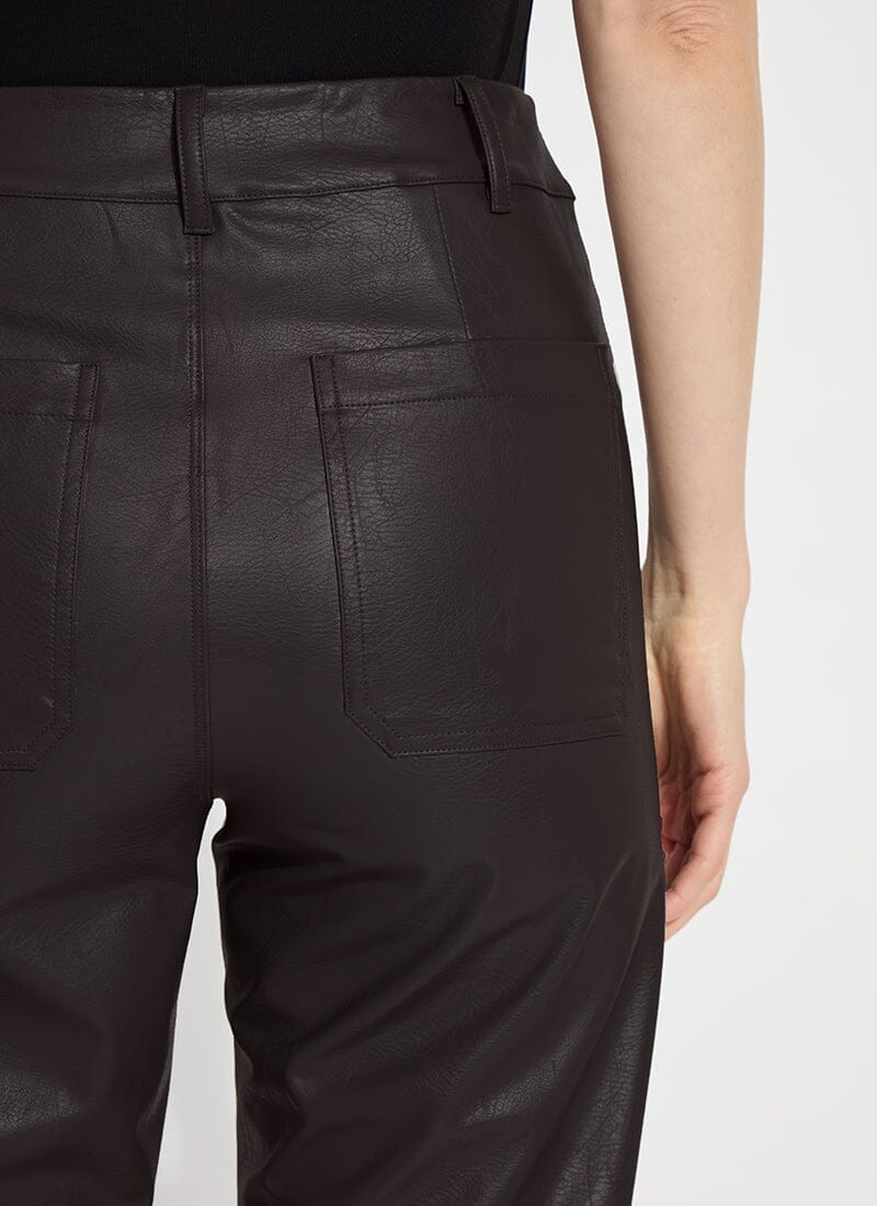 Lysse Vegan Leather Wide Leg Pants - Double Expresso