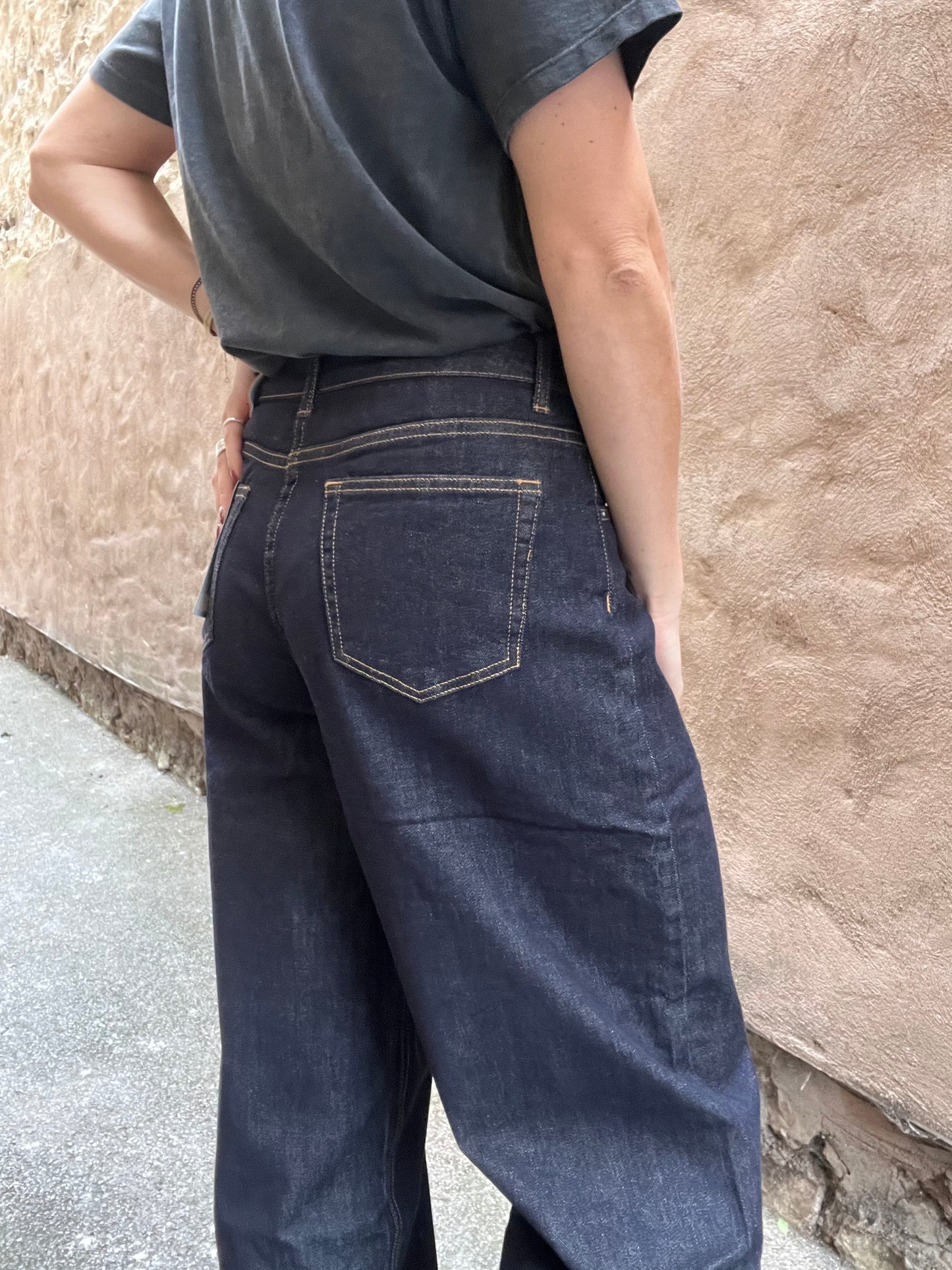 Barrel leg jeans - dark denim