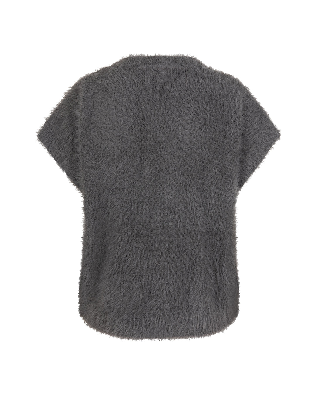 Sleeveless Fuzzy Knit - grey
