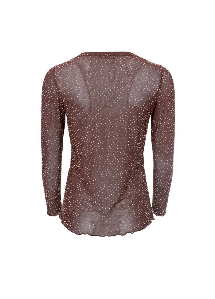 BC Alexis Rhinestone Top - coffee