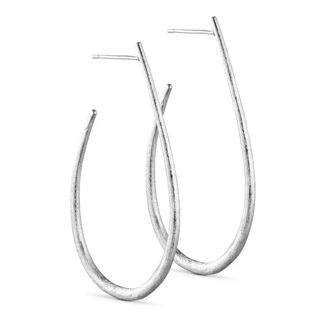 Pure by Nat Mila Large Drop Shaped Earrings - Silver