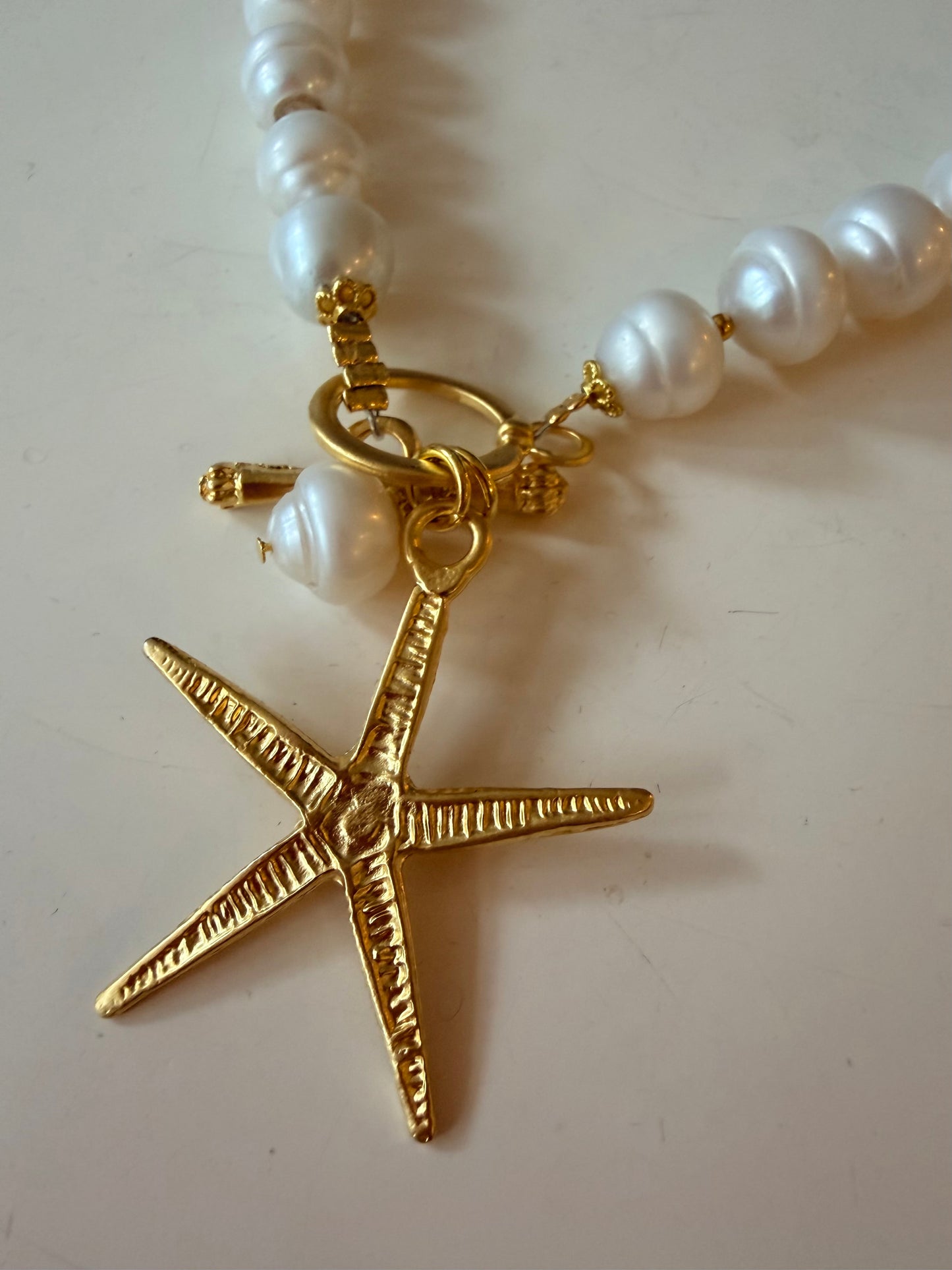 DW Starfish Necklace - pearl/gold