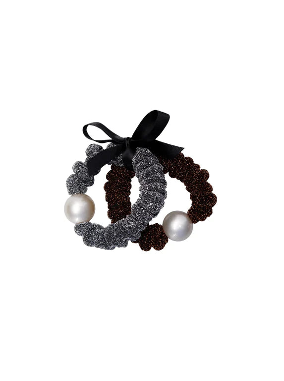 BC Haven Mini Scrunchie 2 pcs - Brown/Silver