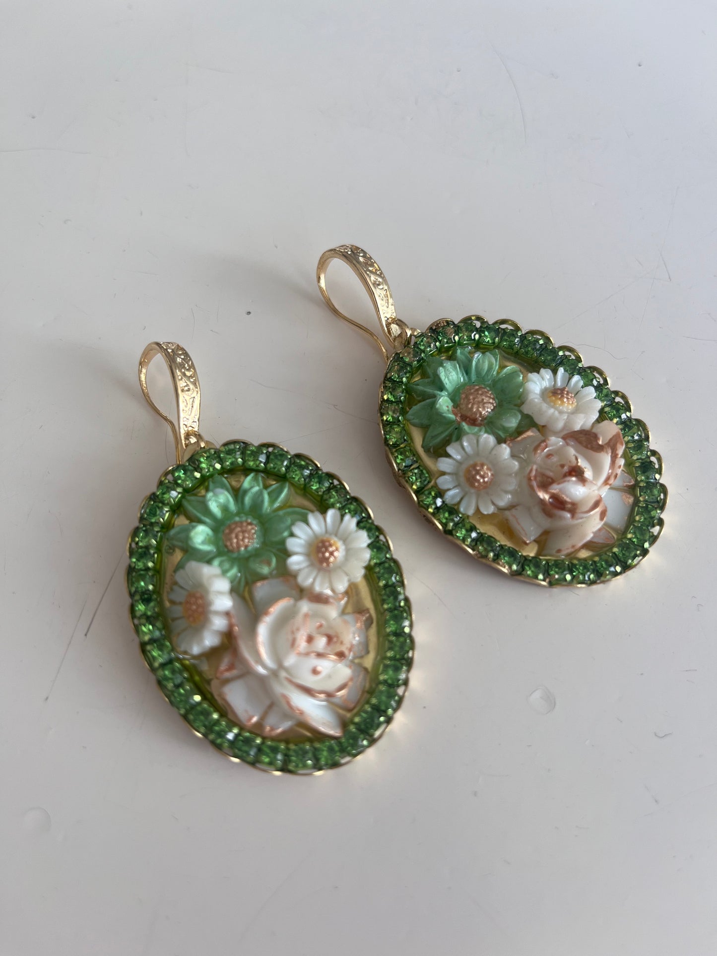 DW Cameo Earrings - Green